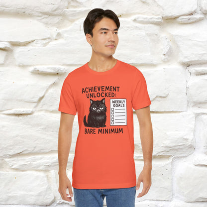 "Achievement Unlocked Bare Minimum." |Cat T-Shirt | Nunu&Miao Studio - Nunu&Miao Studio