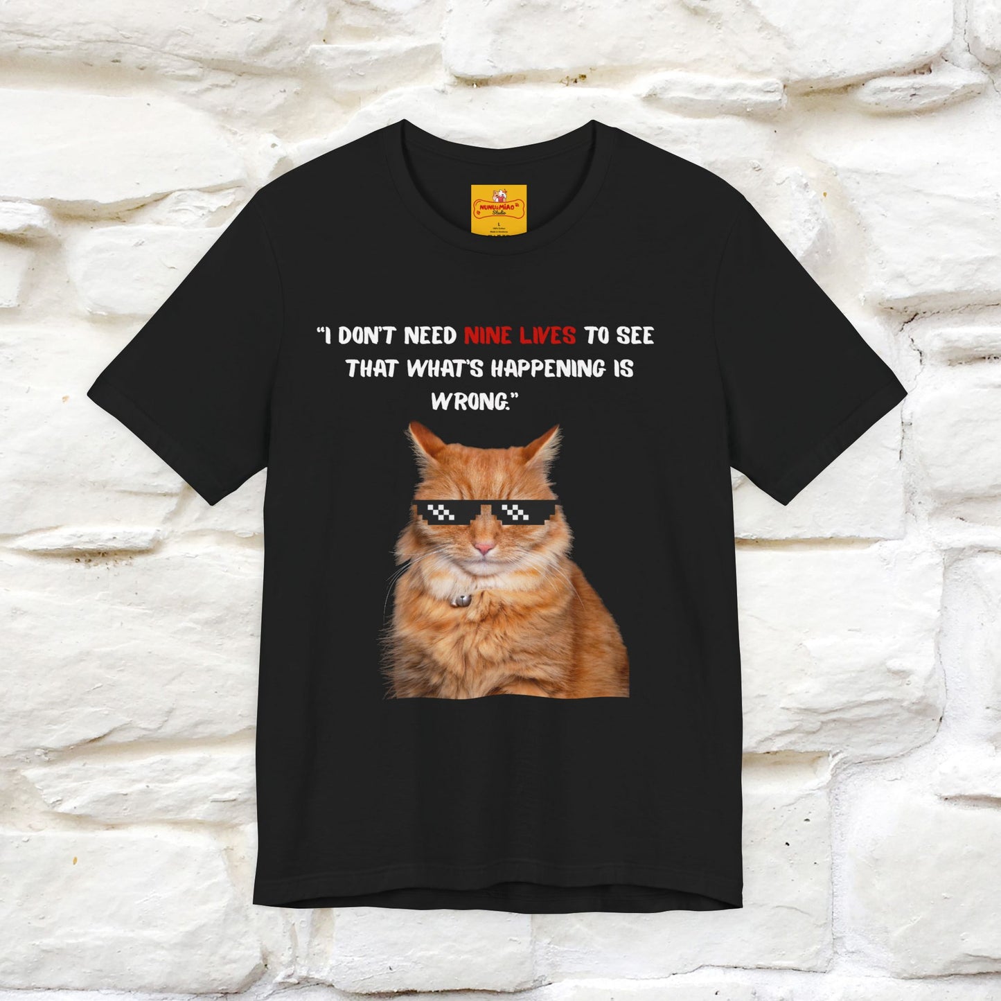 "“I don’t need nine lives....” " Cat T-shirt | Front & Back Design |Nunu&Miao Studio - Nunu&Miao Studio