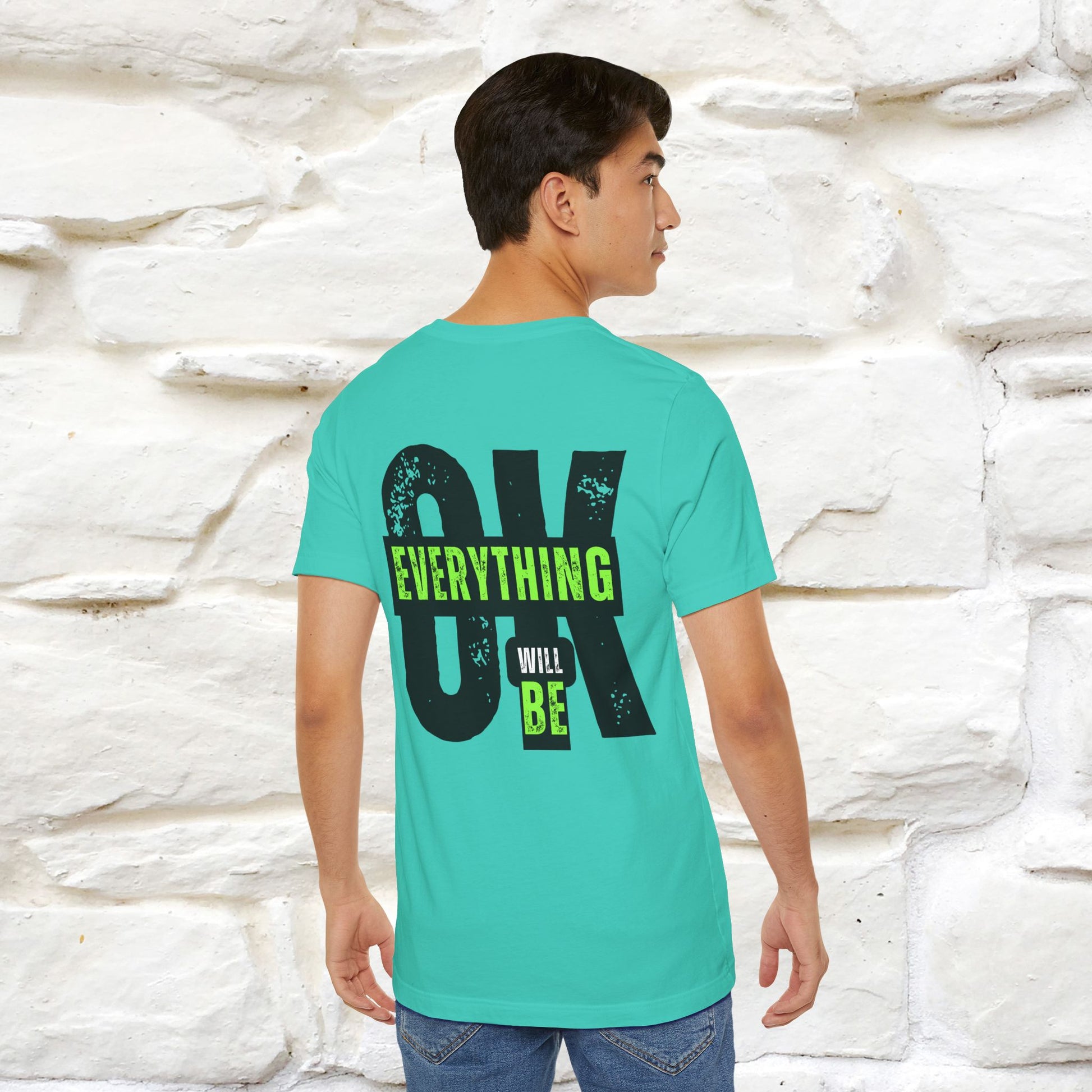 ''Everything Will Be Ok '' Cat T-Shirt Front and Back Design | Nunu&Miao Studio - Nunu&Miao Studio