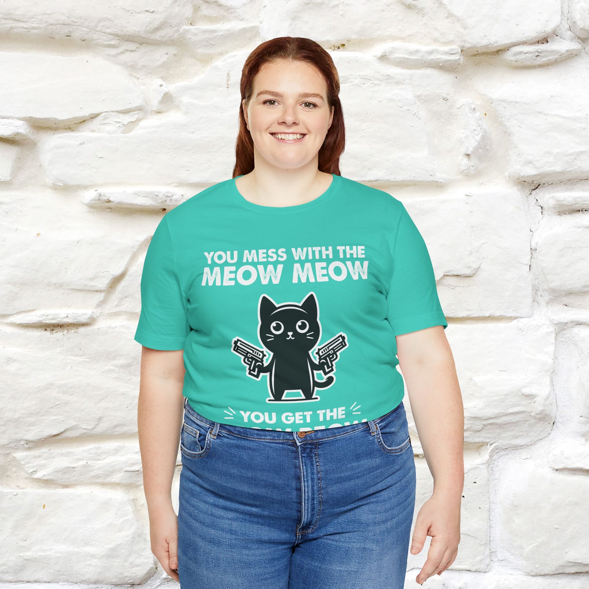 "You Mess With The Meow Meow, You Get The Peow Peow" Cat T-shirt |Nunu&Miao Studio - Nunu&Miao Studio