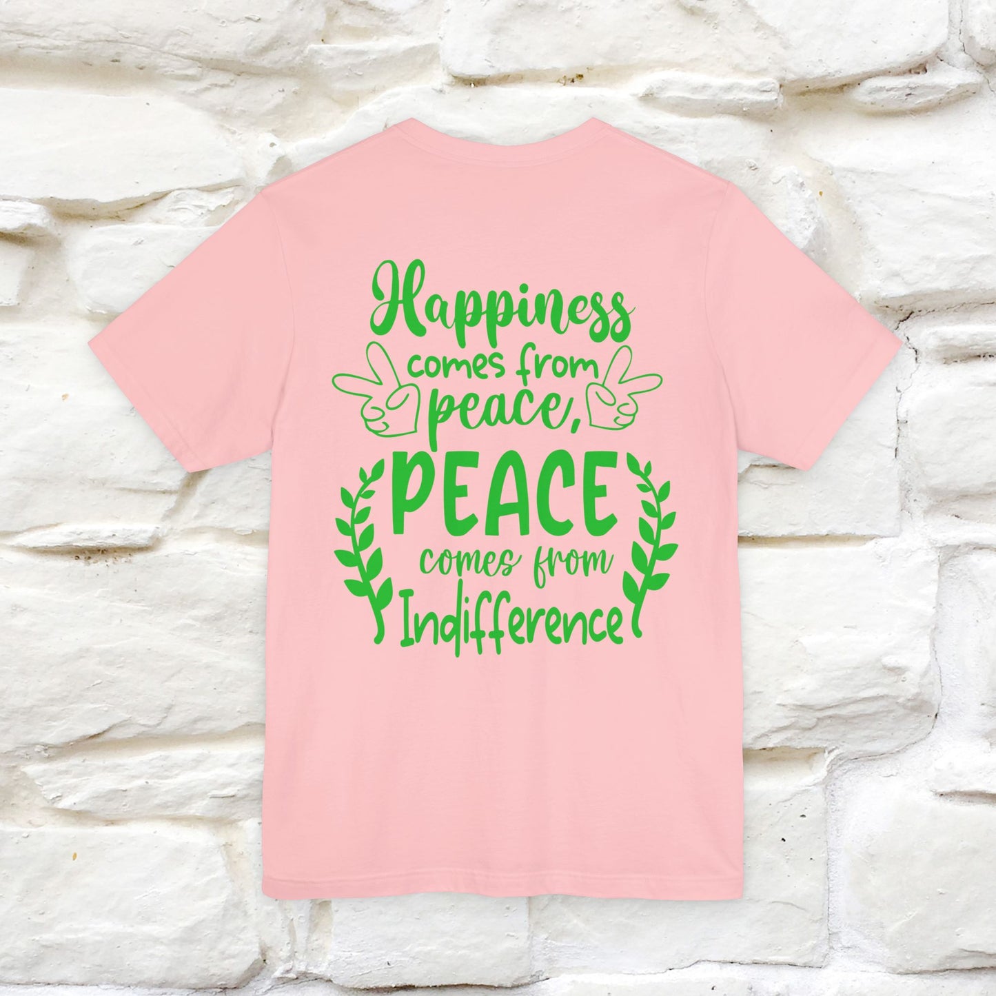 "Happiness Comes From Peace, Peace Comes From Indifference" Cat T-Shirt| Front & Back Design | Nunu&Miao Studio - Nunu&Miao Studio