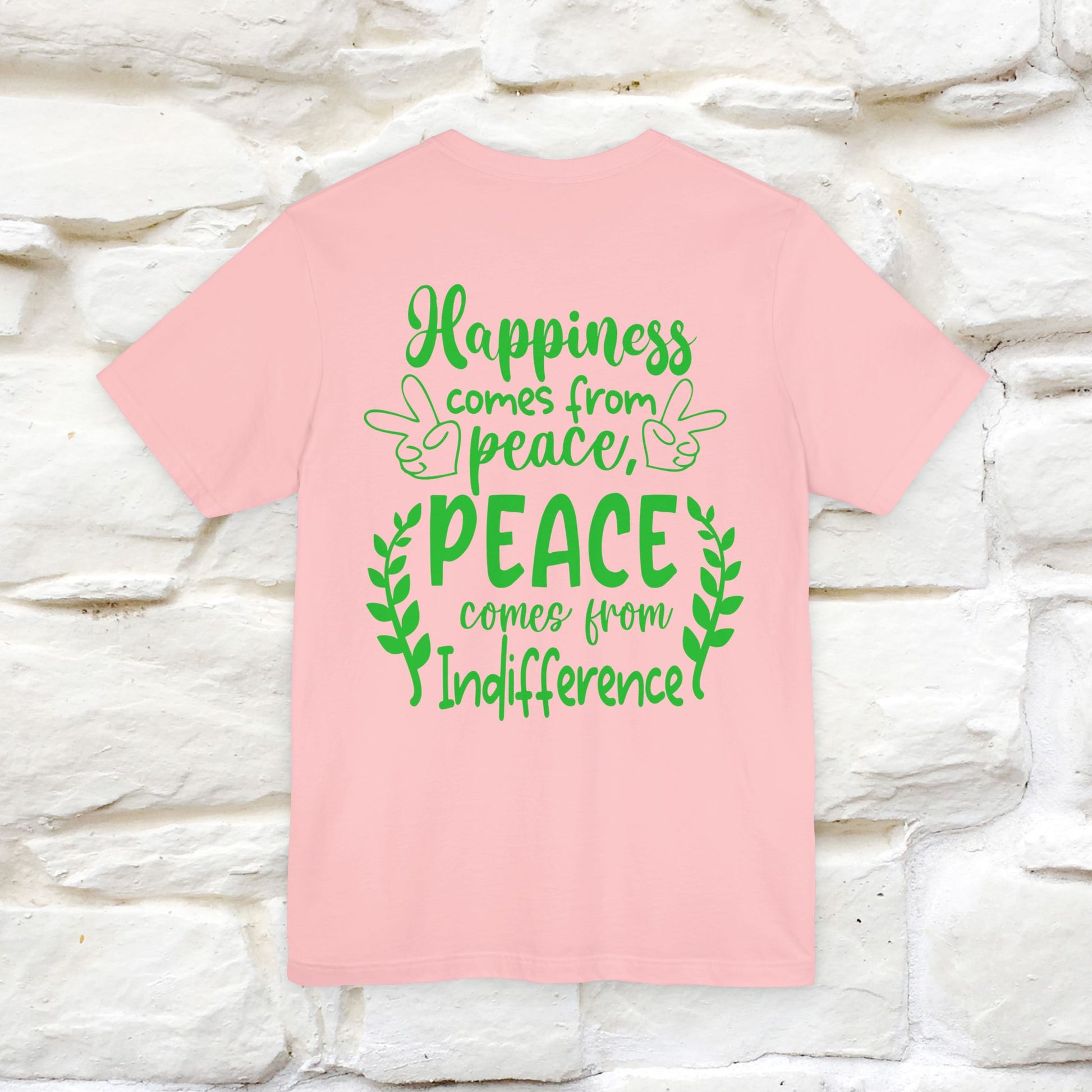 "Happiness Comes From Peace, Peace Comes From Indifference" Cat T-Shirt| Front & Back Design | Nunu&Miao Studio - Nunu&Miao Studio