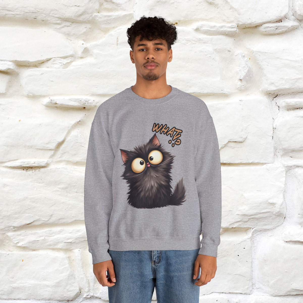 "What'' |Cat Sweatshirt | Nunu&Miao Studio