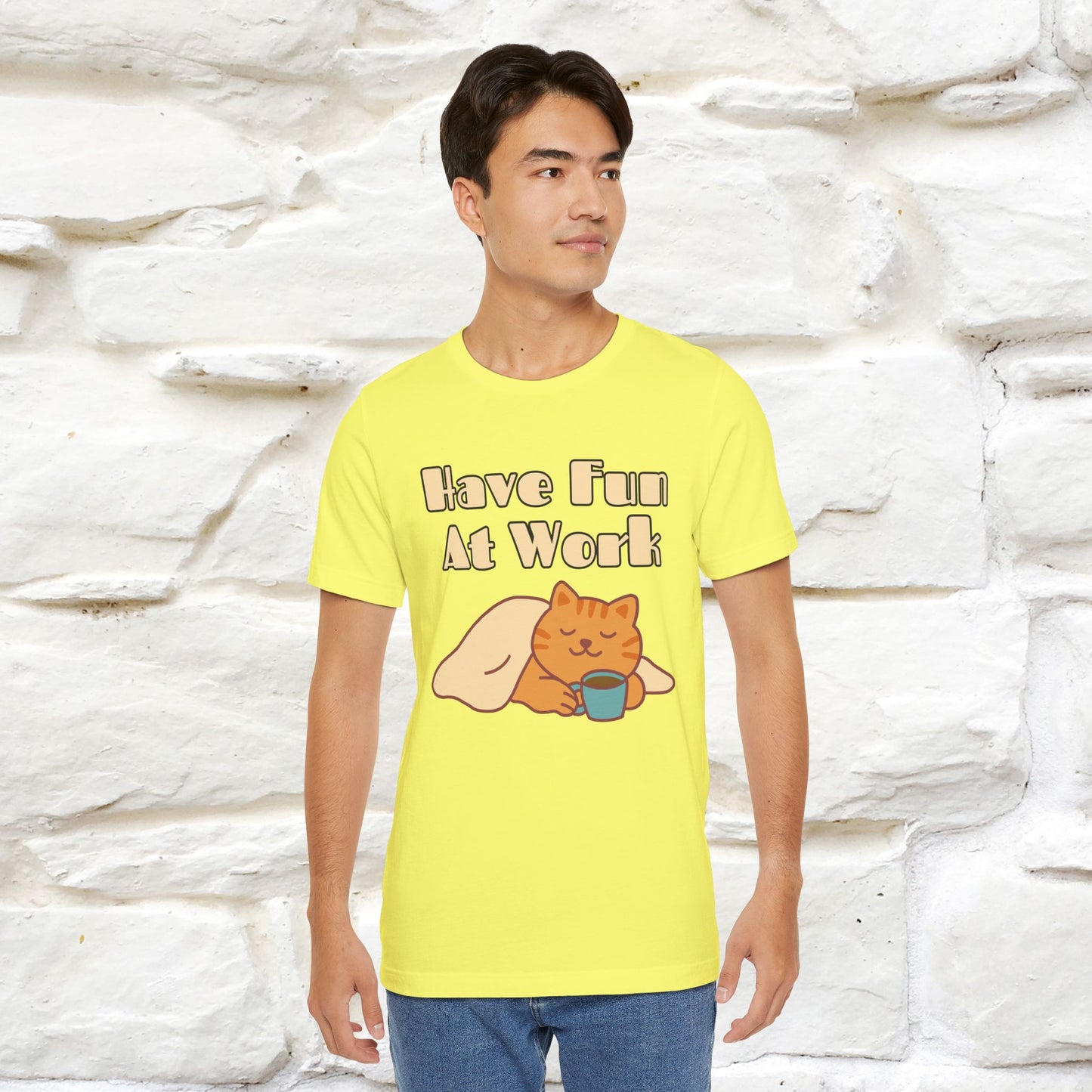"Have Fun At Work" Cat T-shirt |Nunu&Miao Studio - Nunu&Miao Studio