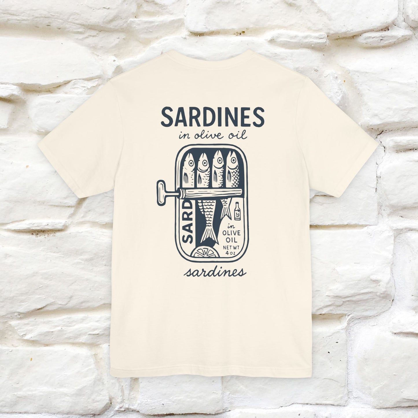 "Sardines In Olive Oil" Cute T-shirt | Front & Back Design|Nunu&Miao Studio - Nunu&Miao Studio