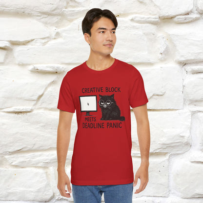 "Creative Block Meets Deadline..." |Cat T-Shirt | Nunu&Miao Studio - Nunu&Miao Studio