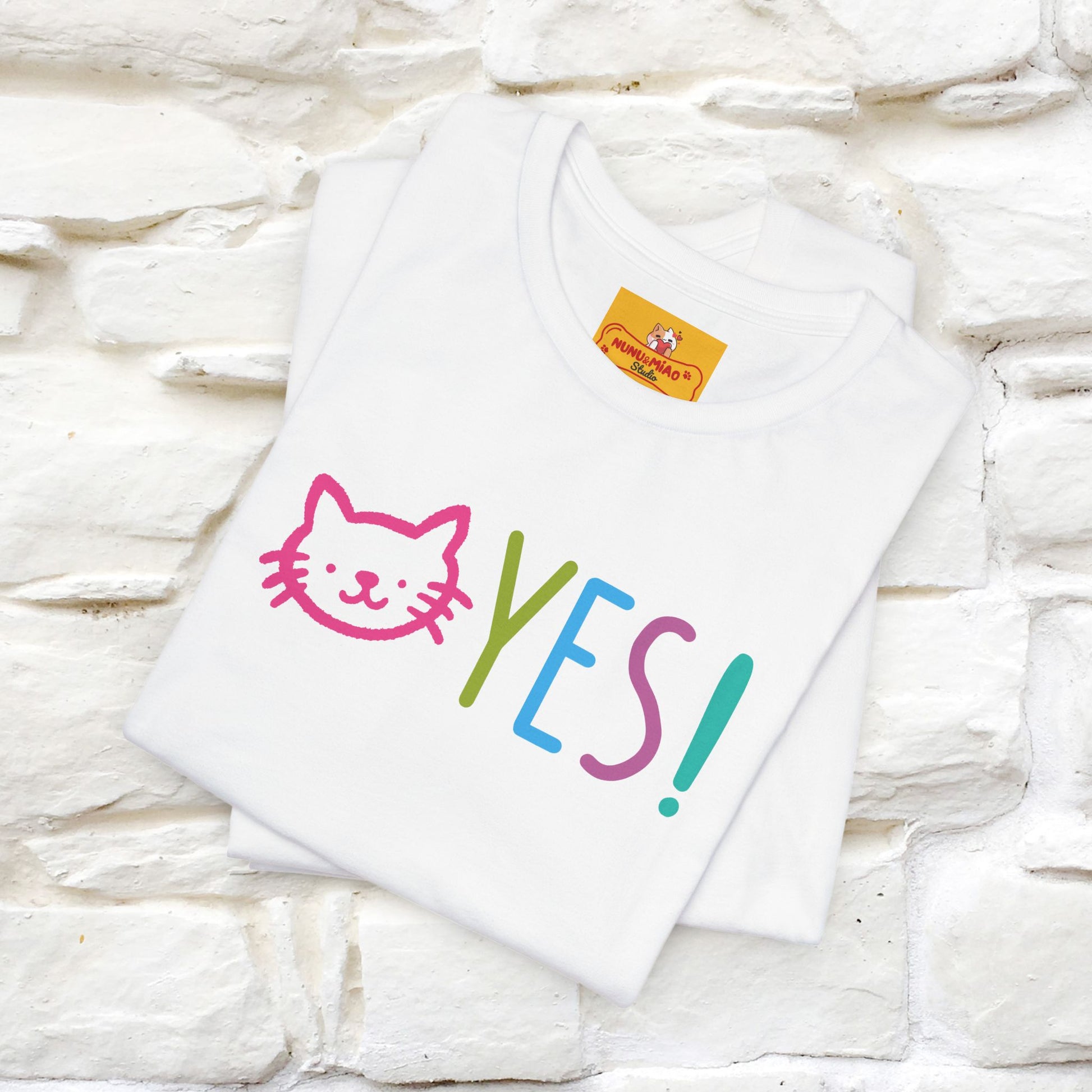 "Yes, Just Do It" Cat T-Shirt| Front & Back Design | Nunu&Miao Studio - Nunu&Miao Studio