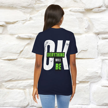 ''Everything Will Be Ok '' Cat T-Shirt Front and Back Design | Nunu&Miao Studio - Nunu&Miao Studio