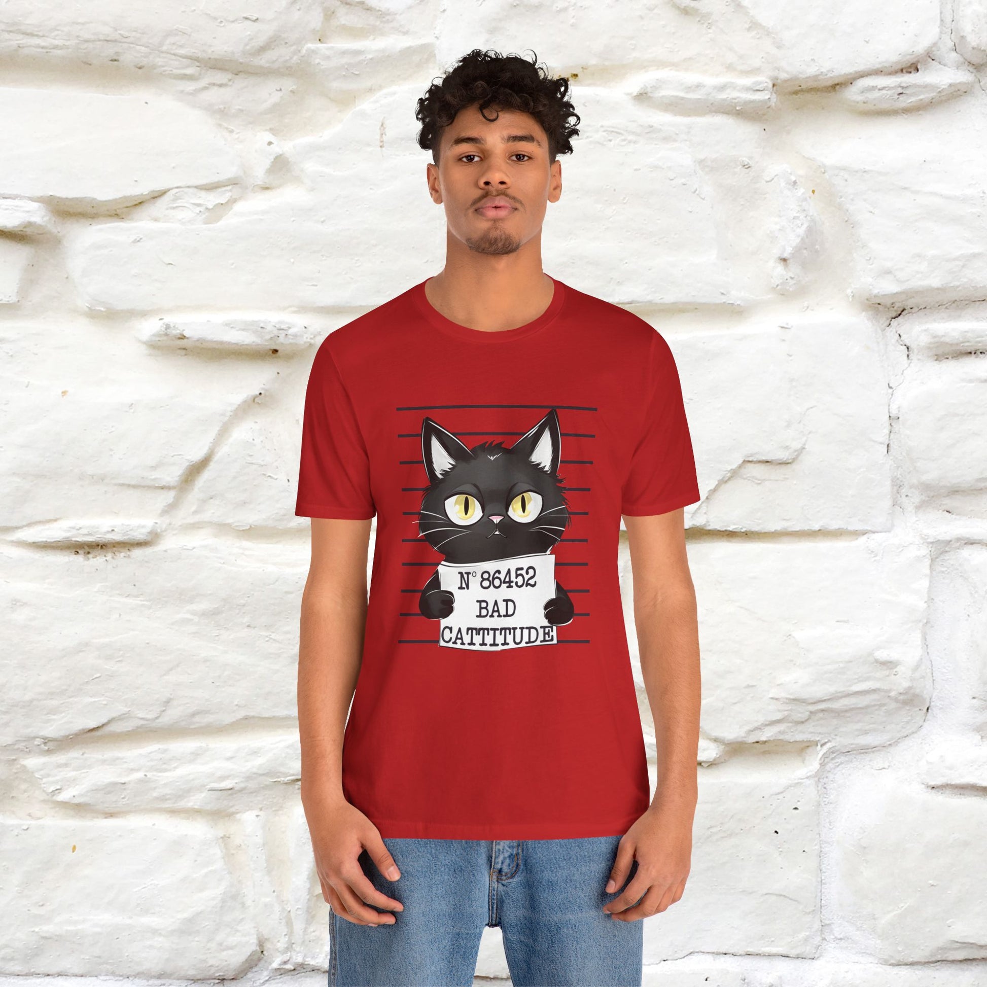 "Bad Cattitude" T-Shirt for Men & Women | 100% Cotton* - Nunu&Miao Studio