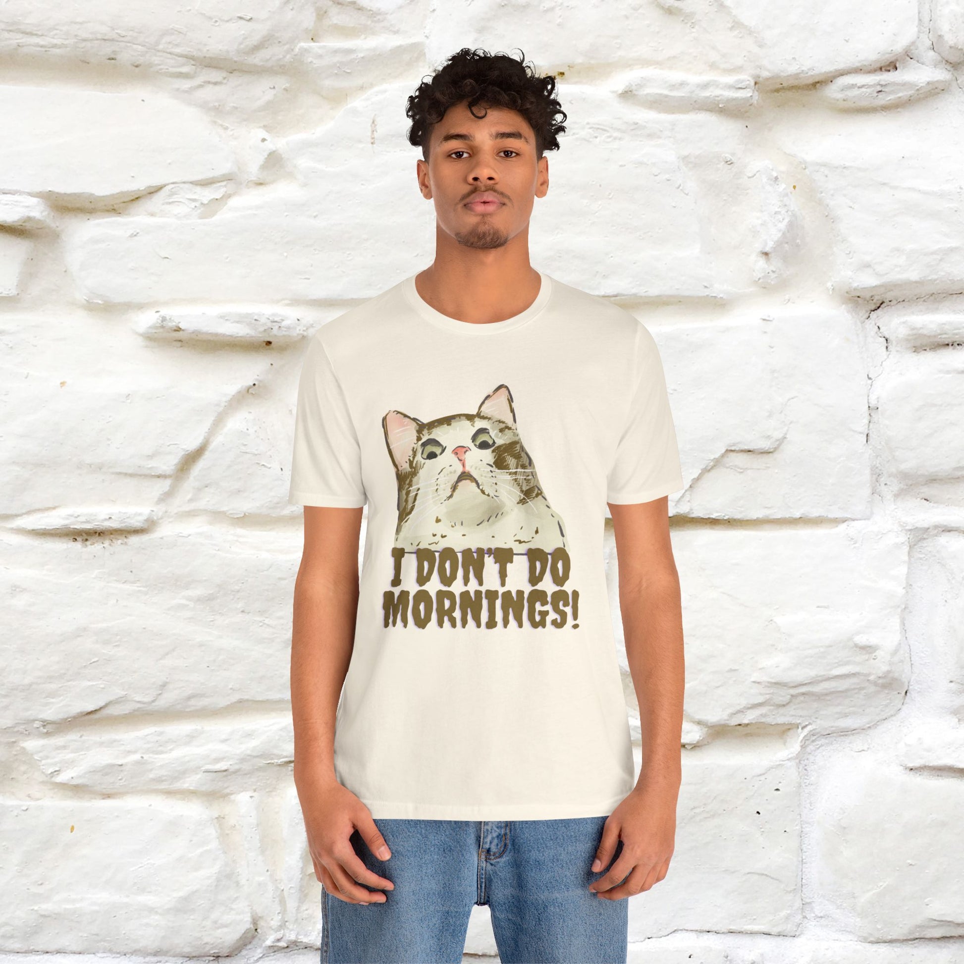 ''I Don't Do Mornings''  Cat T-shirt | Cat T-Shirt | Nunu&Miao Studio - Nunu&Miao Studio