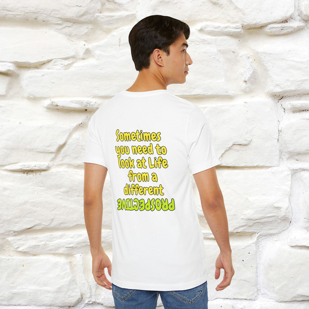 "Sometimes You Need to Look at Life from a Different Perspective" Cat T-Shirt | Front & Back Design | Nunu&Miao Studio