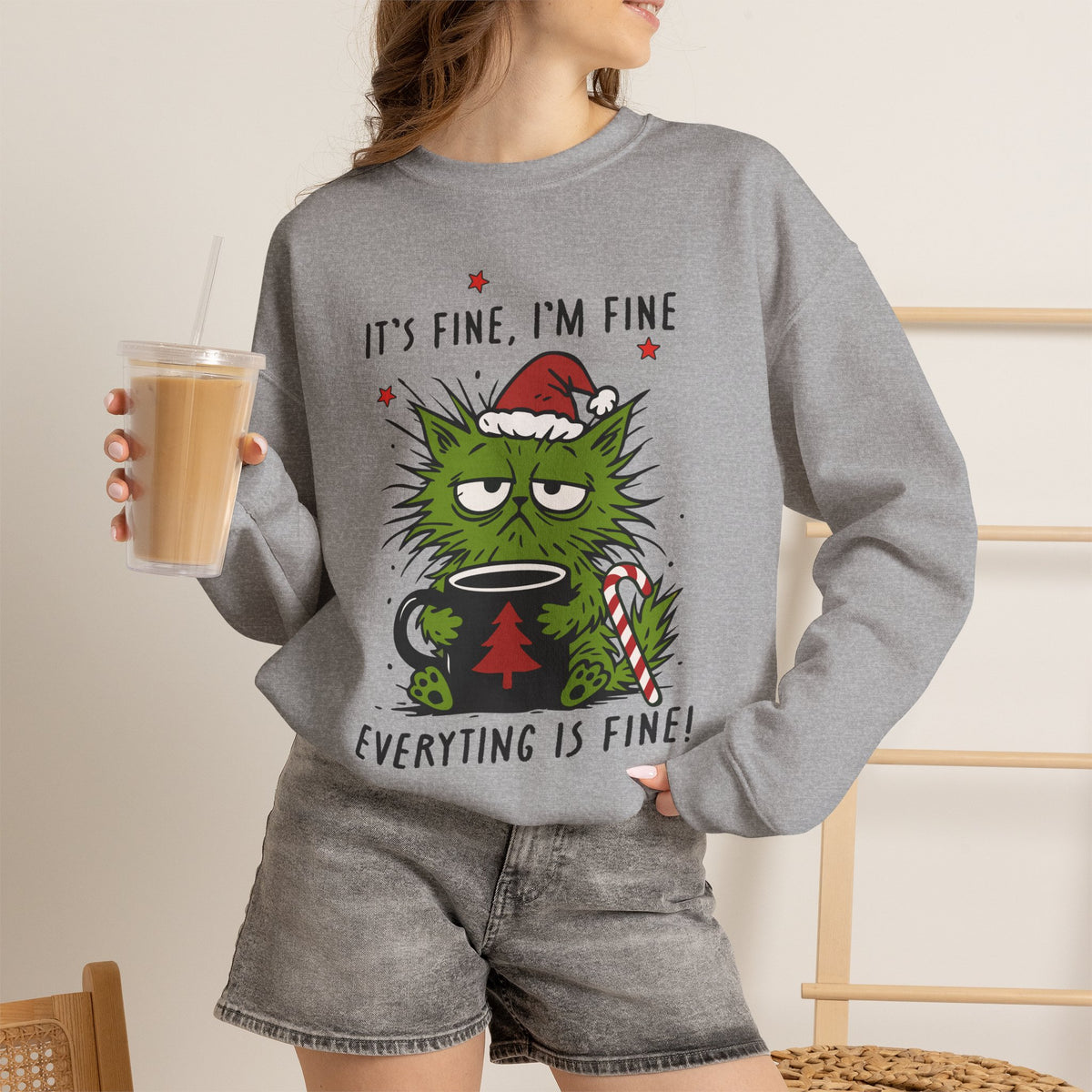 ''It's Fine, Iam Fine...'' |Christmas Sweatshirt | Nunu&Miao Studio