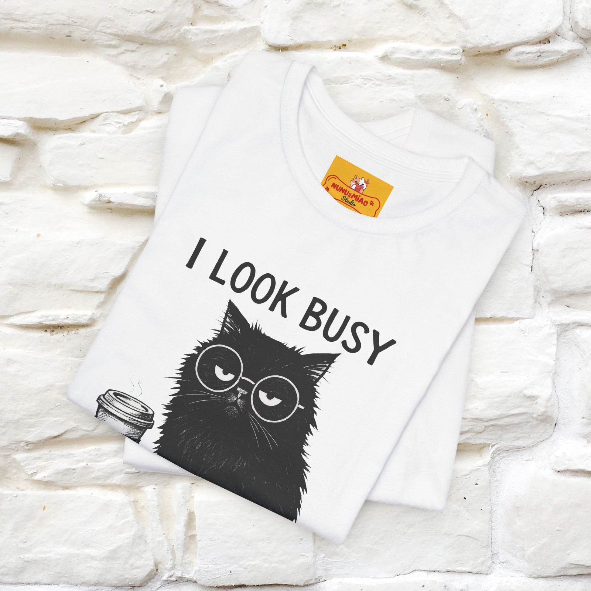 "I Look Busy But I'm Just Overwhelmed" |Cat T-Shirt | Nunu&Miao Studio - Nunu&Miao Studio