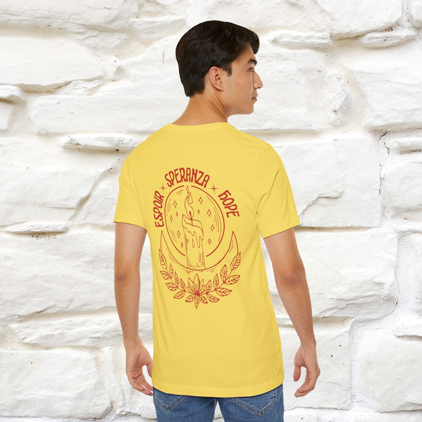 "Espoir Speranza Hope'' Cat T-Shirt Front and Back Design | Nunu&Miao Studio - Nunu&Miao Studio