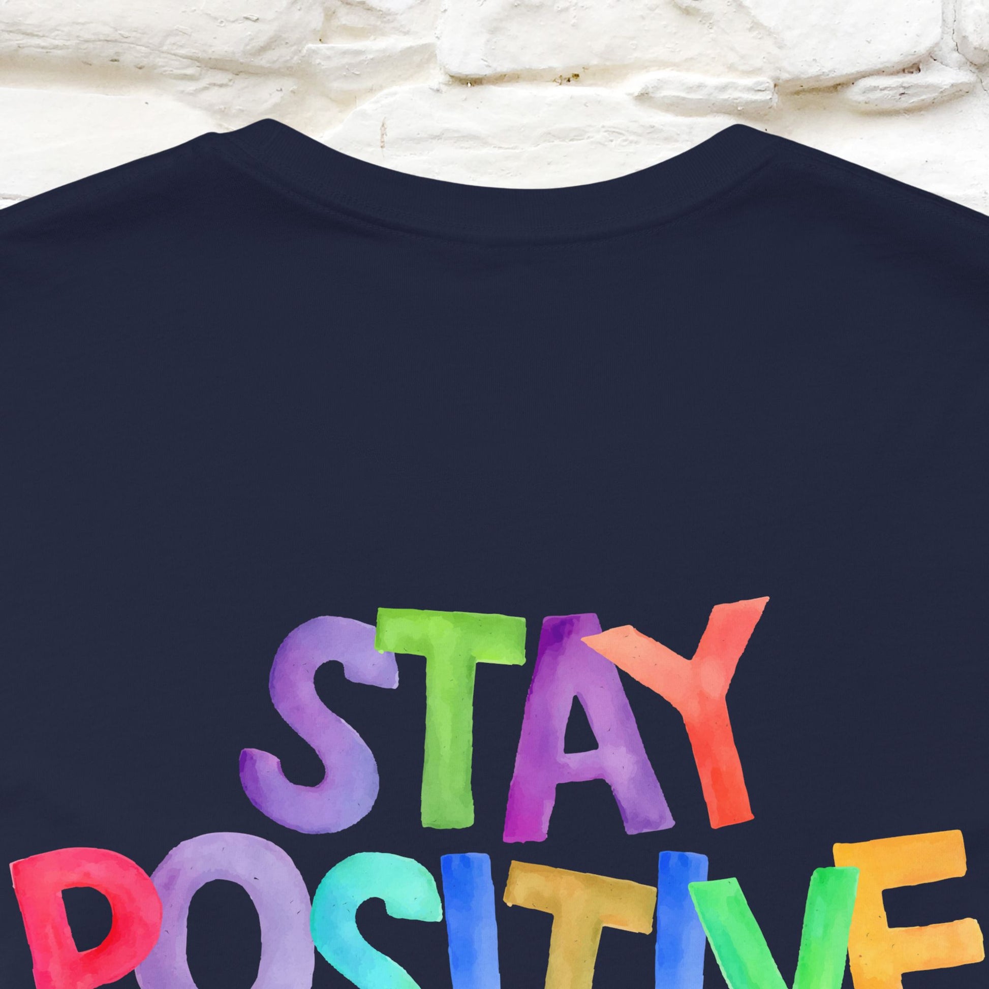 "Stay Positive'' Cat T-Shirt | Front & Back Design | Nunu&Miao Studio - Nunu&Miao Studio