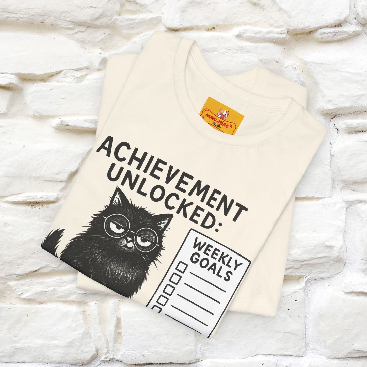 "Achievement Unlocked Bare Minimum." |Cat T-Shirt | Nunu&Miao Studio - Nunu&Miao Studio
