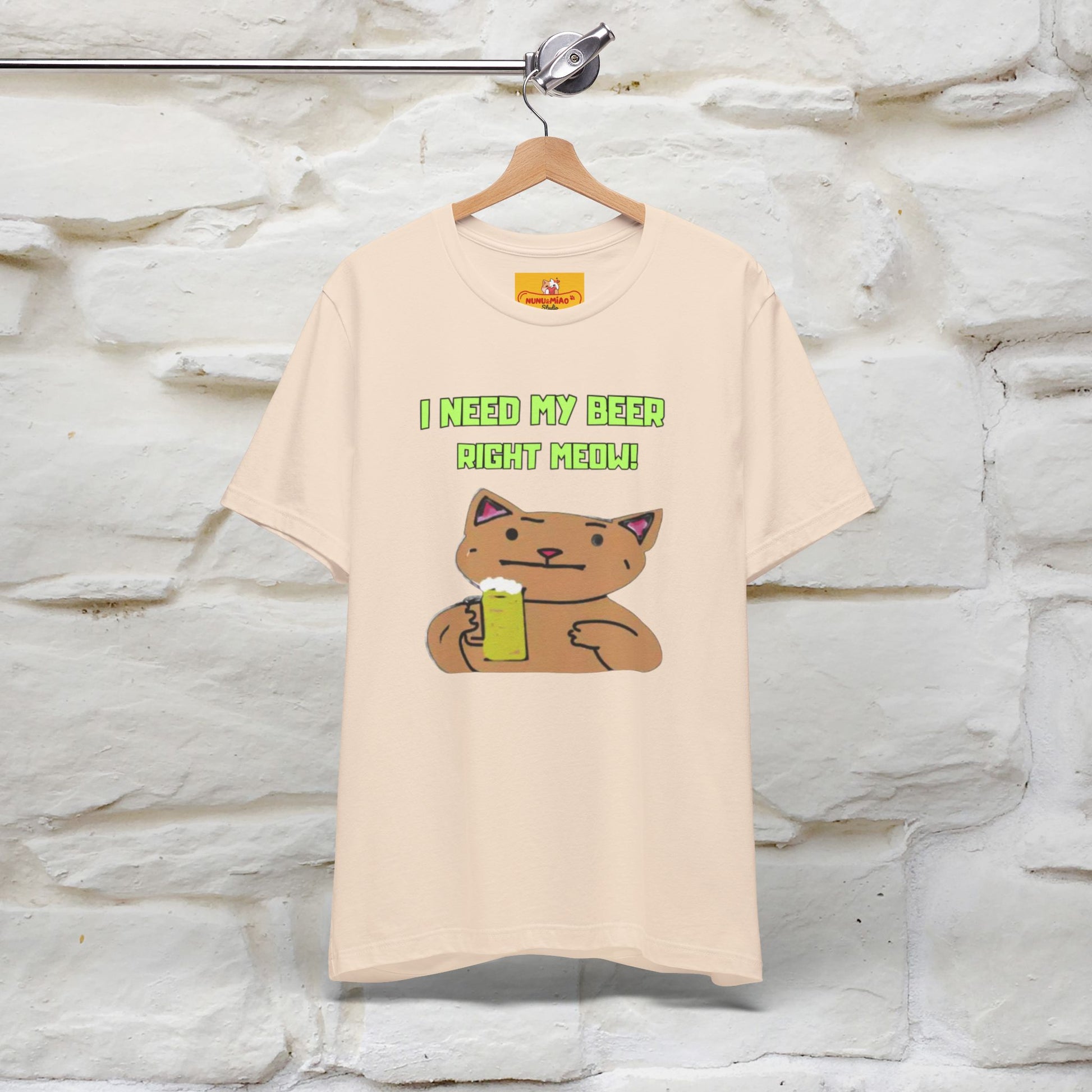 "I Need My Beer Right Meow!" Cat  T-shirt |Nunu&Miao Studio - Nunu&Miao Studio