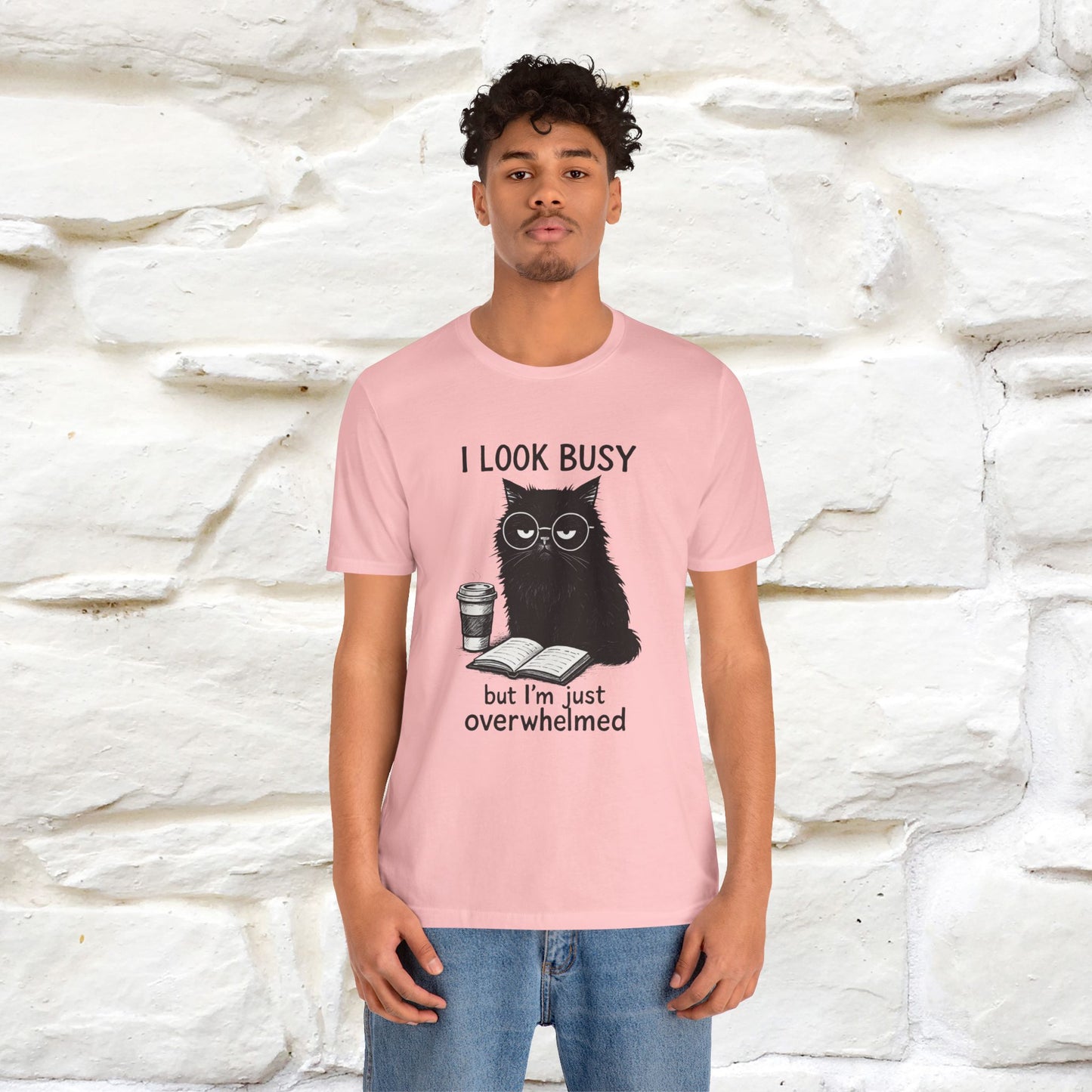 "I Look Busy But I'm Just Overwhelmed" |Cat T-Shirt | Nunu&Miao Studio - Nunu&Miao Studio