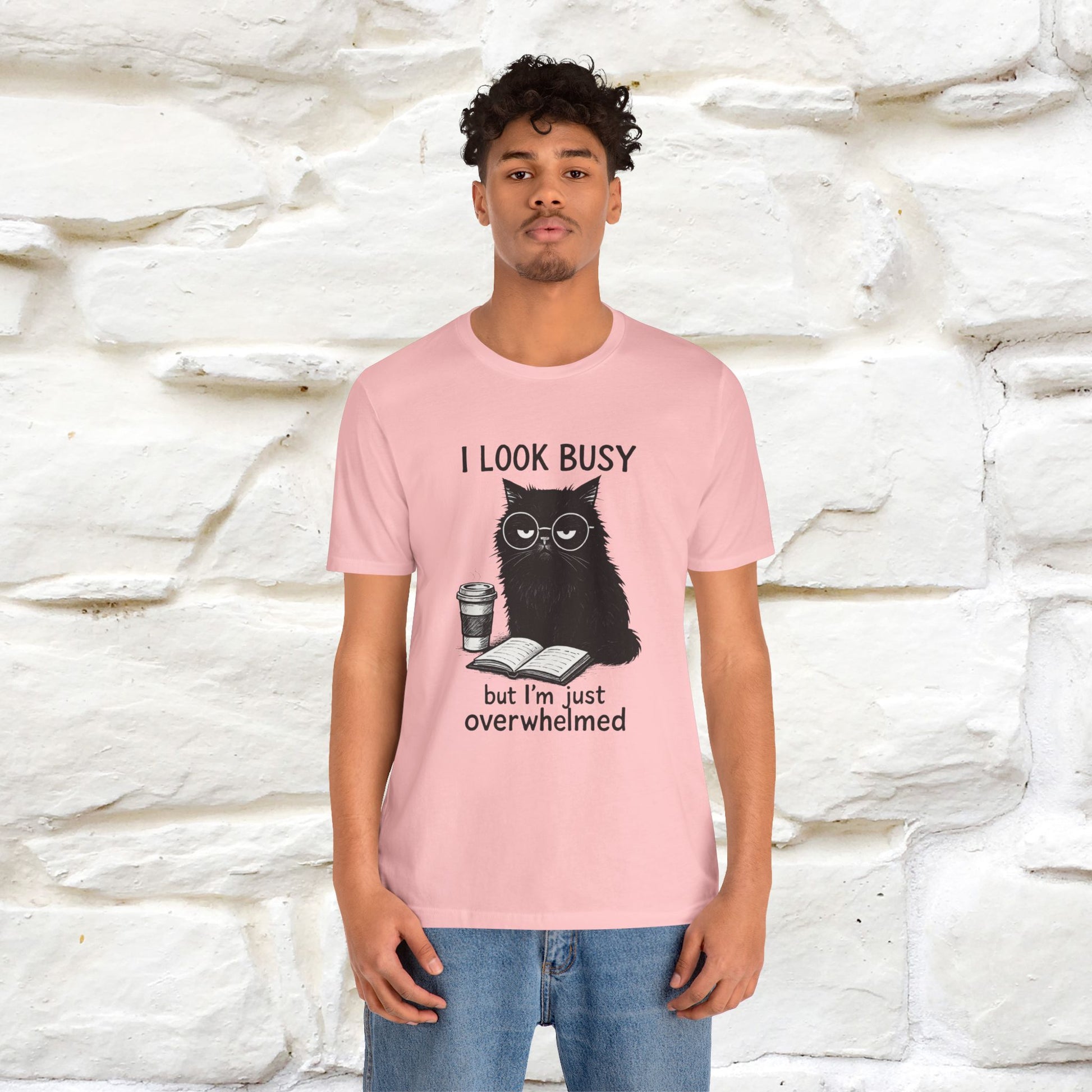 "I Look Busy But I'm Just Overwhelmed" |Cat T-Shirt | Nunu&Miao Studio - Nunu&Miao Studio
