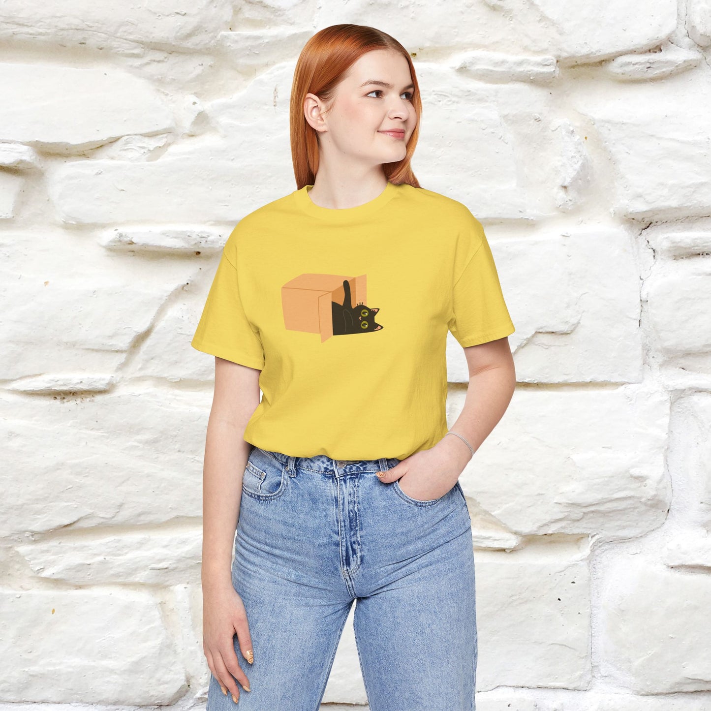 "Think Like There Is No Box" Cat T-Shirt| Front & Back Design | Nunu&Miao Studio - Nunu&Miao Studio