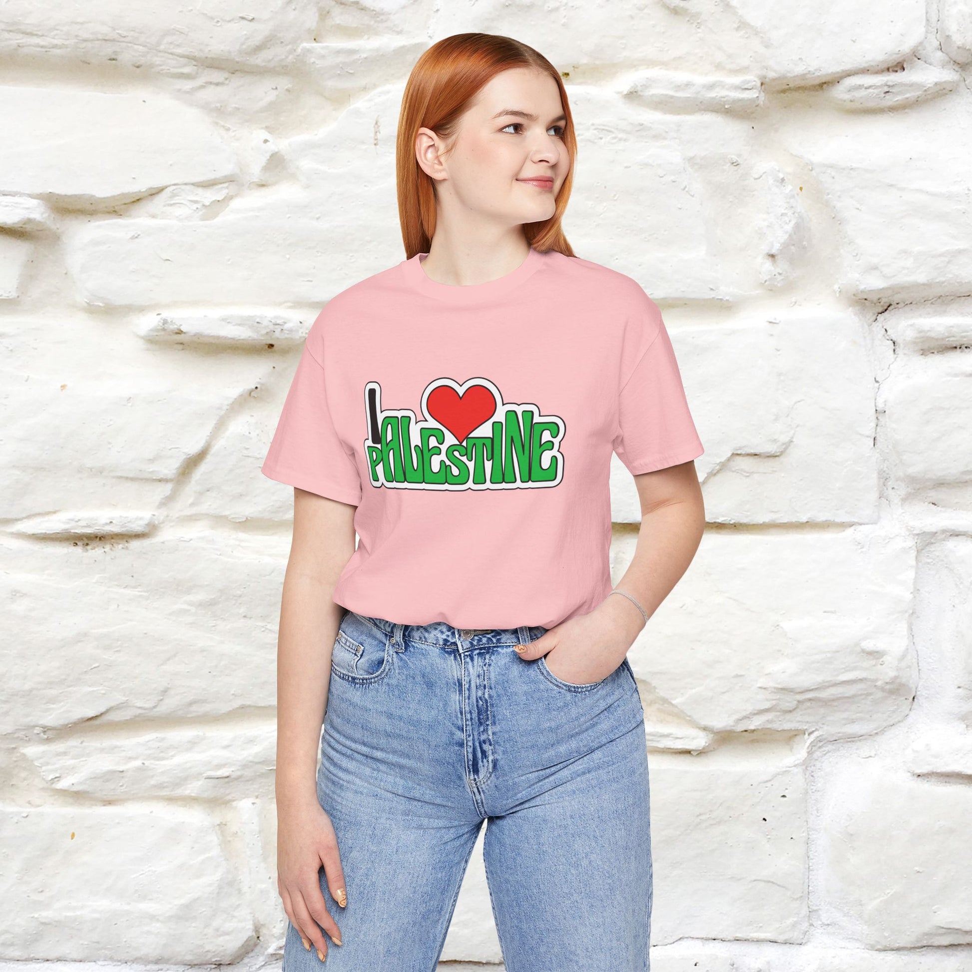 "I Love Palestine" Cat T-shirt | Front & Back Design |Nunu&Miao Studio - Nunu&Miao Studio