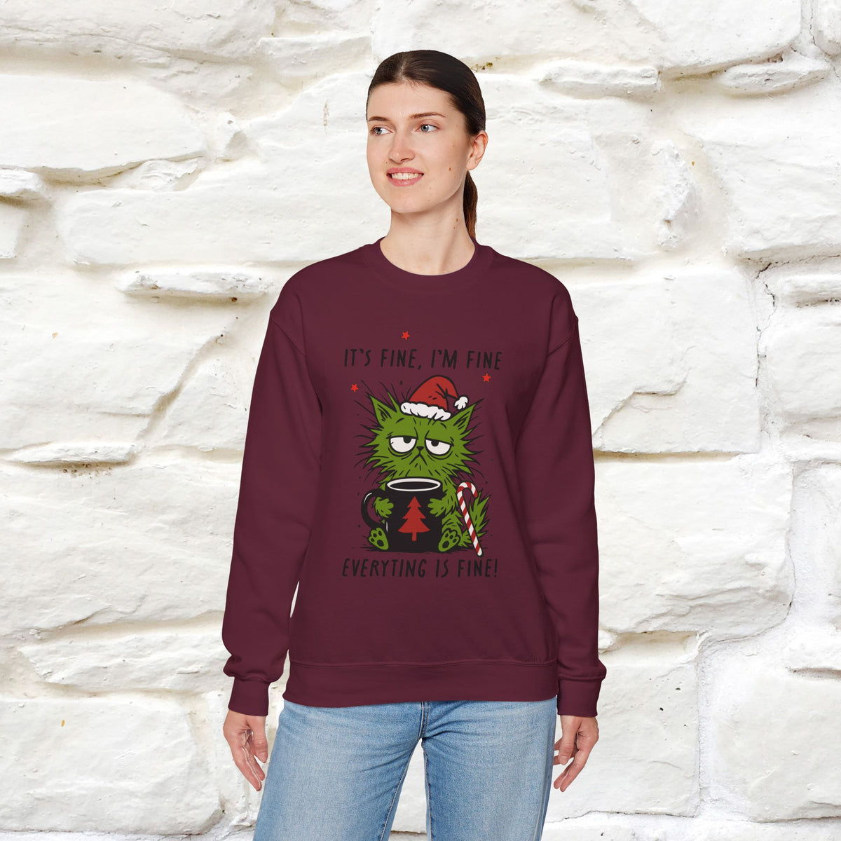 ''It's Fine, Iam Fine...'' |Christmas Sweatshirt | Nunu&Miao Studio