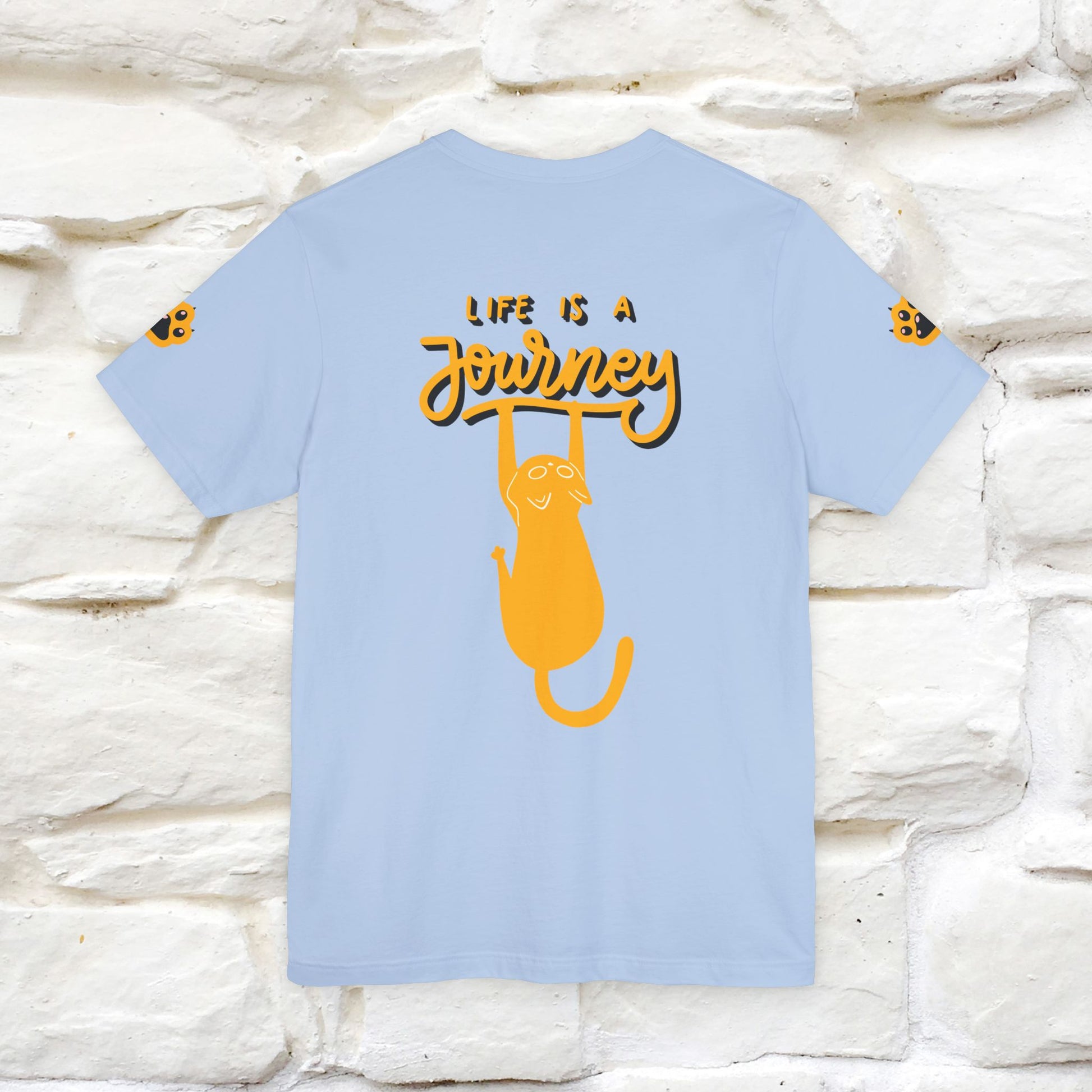 "Life Is A Journey'' Cat T-Shirt | Front & Back Design | Nunu&Miao Studio - Nunu&Miao Studio