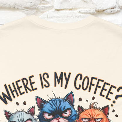 "Where Is My Coffe?" Cat T-Shirt | Front & Back Design | Nunu&Miao Studio
