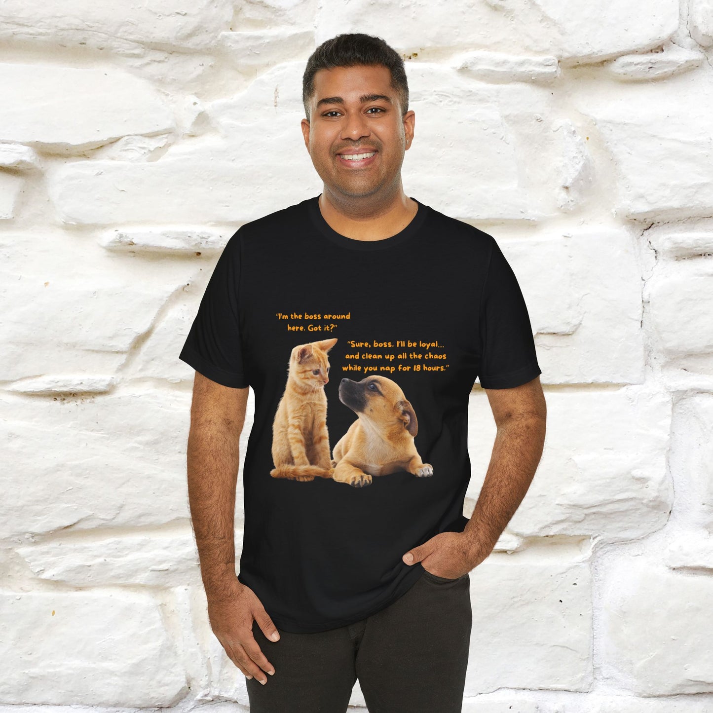 ''I am The Boss Here'' Funny Cat T-shirt for Men and Women  100% Cotton* - Nunu&Miao Studio
