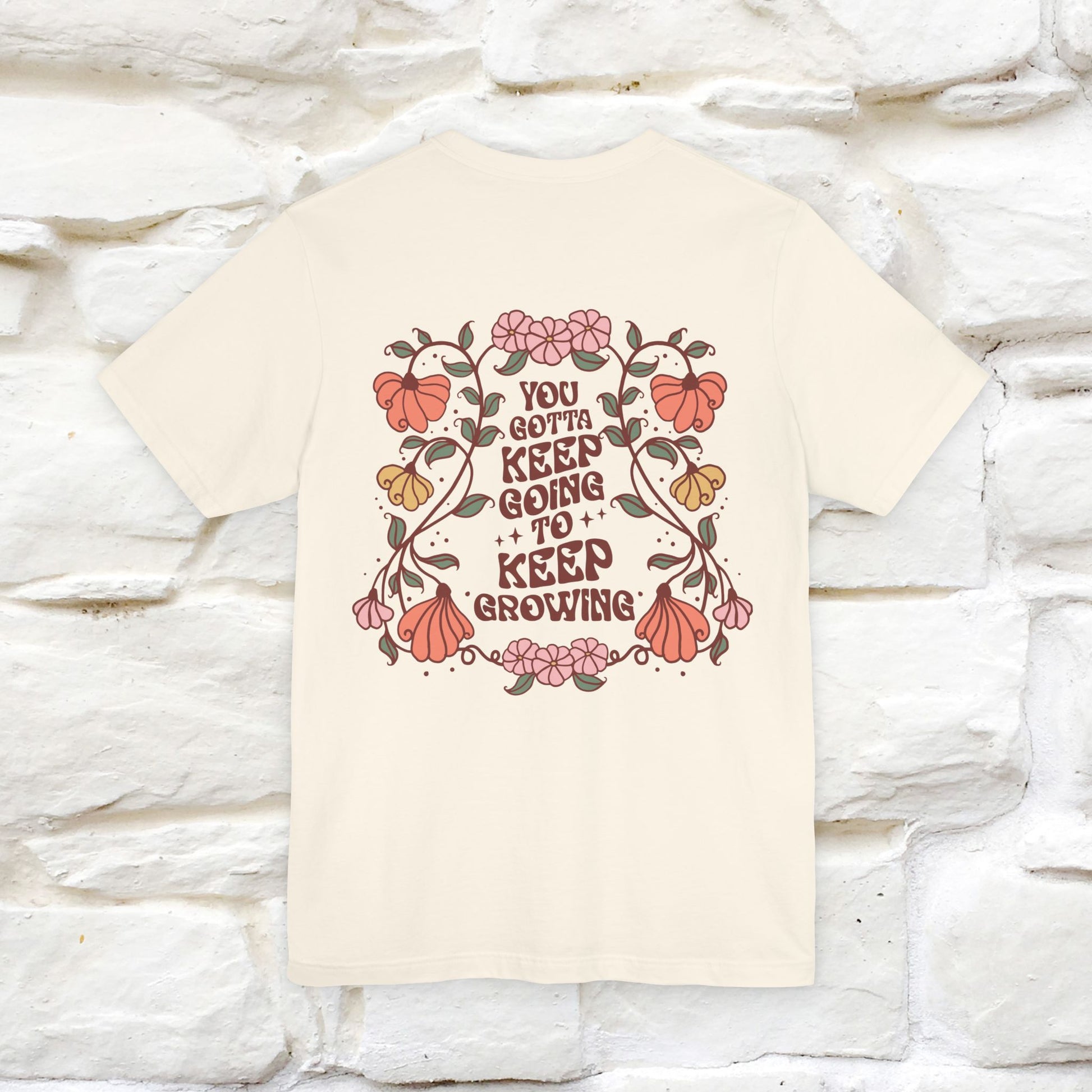 ''You Gotta Keep Going To Keep Growing" Cat T-Shirt| Front & Back Design | Nunu&Miao Studio - Nunu&Miao Studio