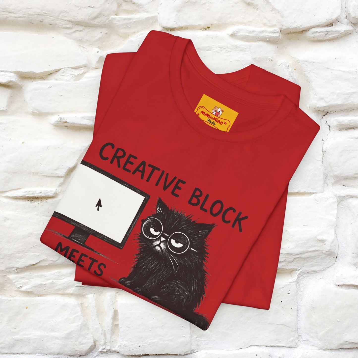 "Creative Block Meets Deadline..." |Cat T-Shirt | Nunu&Miao Studio - Nunu&Miao Studio