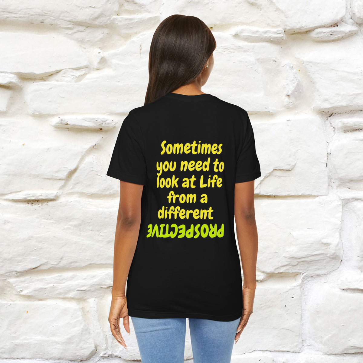 "Sometimes You Need to Look at Life from a Different Perspective" Cat T-Shirt | Front & Back Design | Nunu&Miao Studio