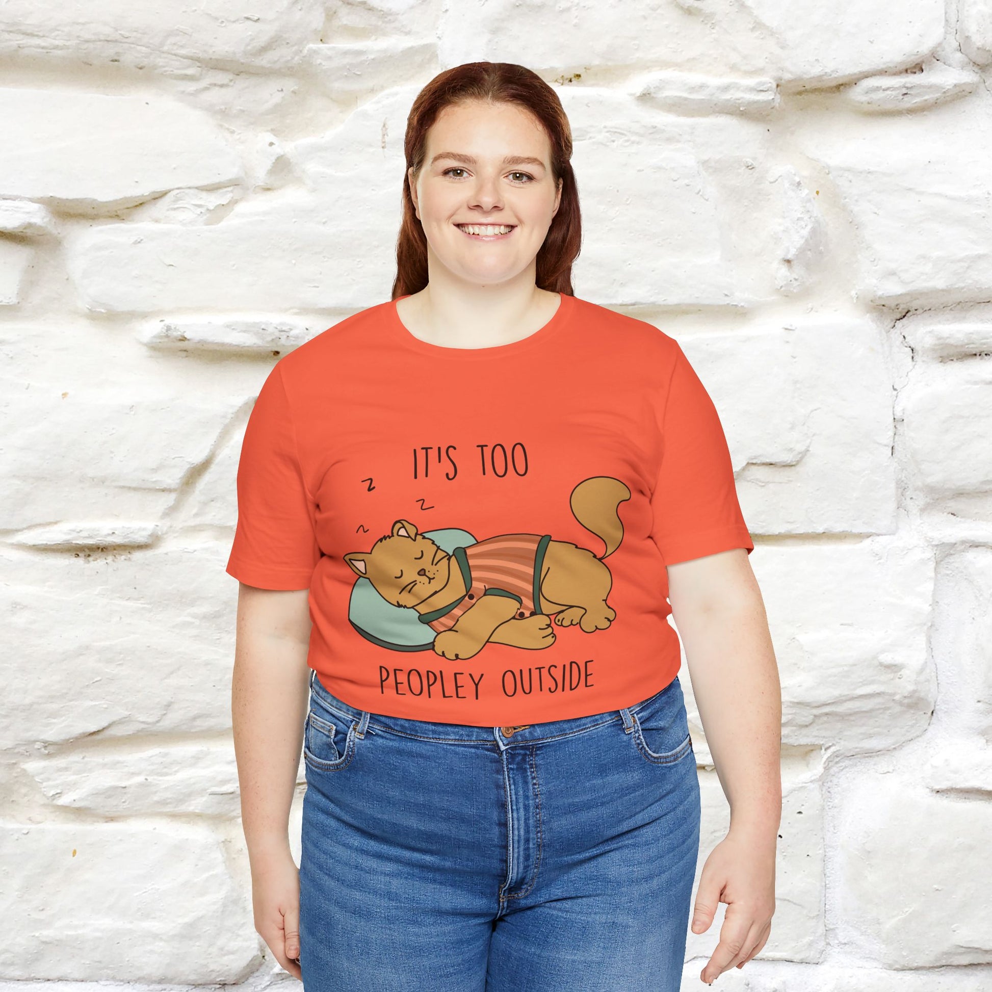 ''It’s Too Peopley Outside'' | Funny Cat T-Shirt | Nunu&Miao Studio - Nunu&Miao Studio
