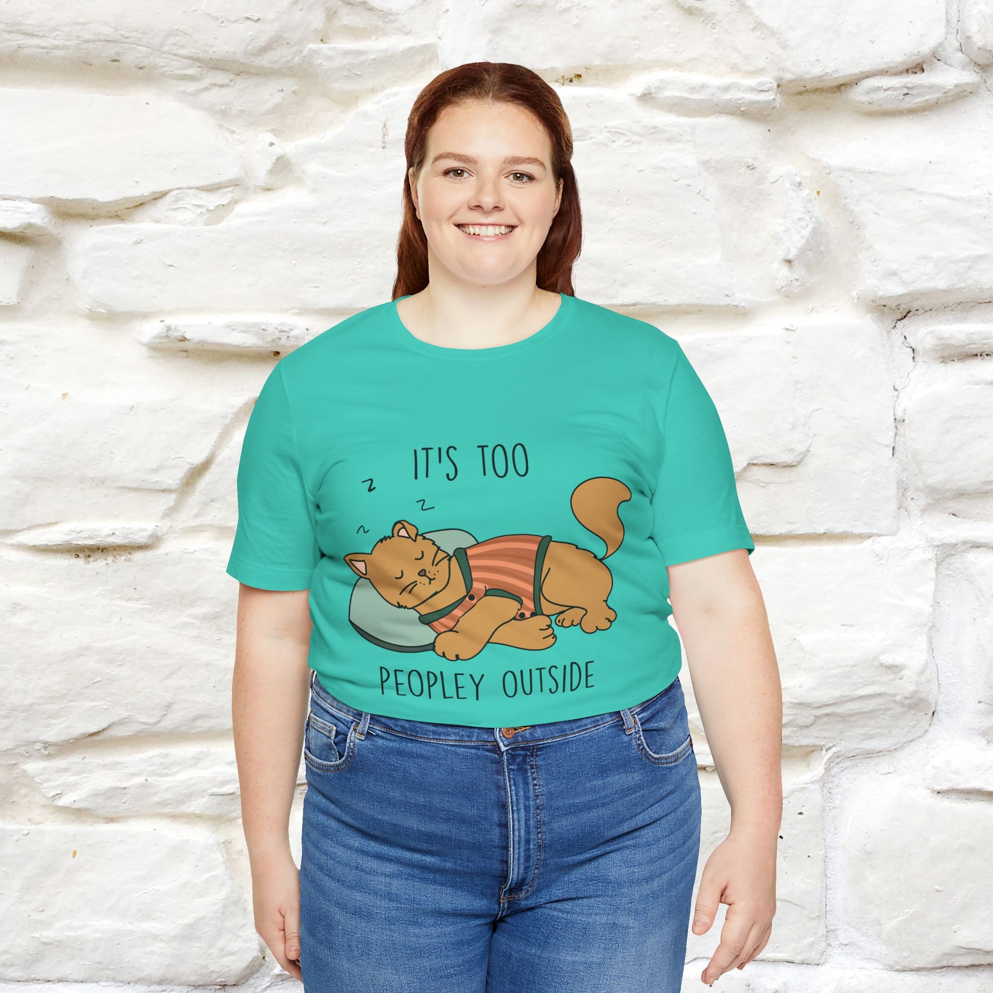 ''It’s Too Peopley Outside'' | Funny Cat T-Shirt | Nunu&Miao Studio - Nunu&Miao Studio