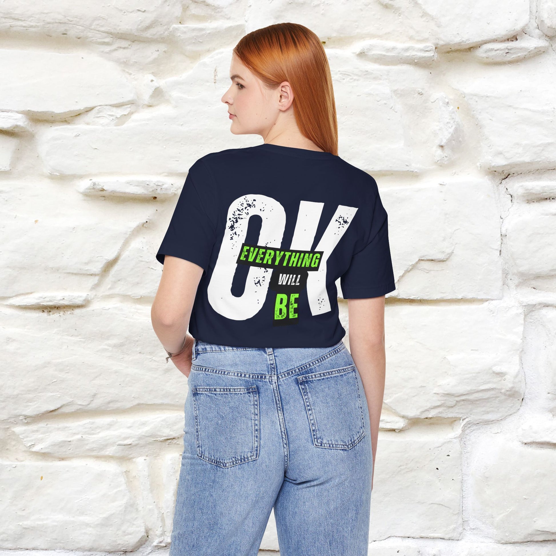 ''Everything Will Be Ok '' Cat T-Shirt Front and Back Design | Nunu&Miao Studio - Nunu&Miao Studio