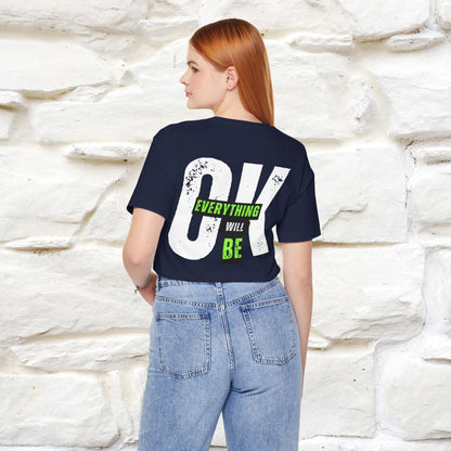 ''Everything Will Be Ok '' Cat T-Shirt Front and Back Design | Nunu&Miao Studio - Nunu&Miao Studio