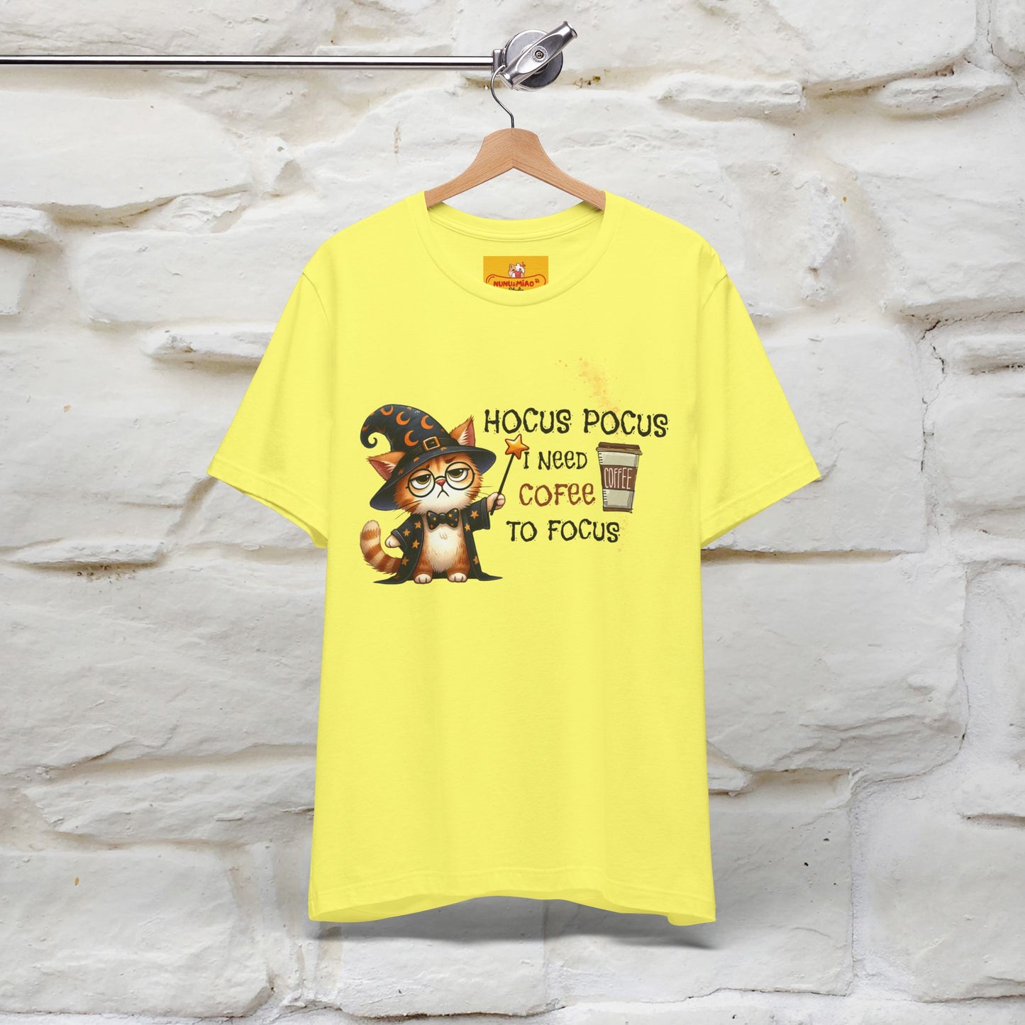 ''Hocus Pocus I Need Coffe To Focus'' Funny Cat Shirt | Nunu&Miao Studio - Nunu&Miao Studio