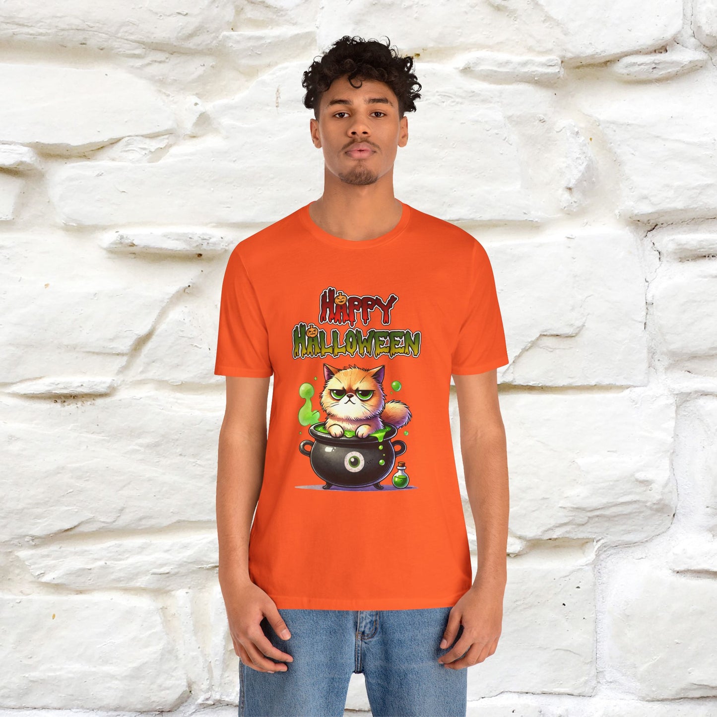 "Angry Cat Happy Halloween" Cat  T-shirt |Nunu&Miao Studio - Nunu&Miao Studio