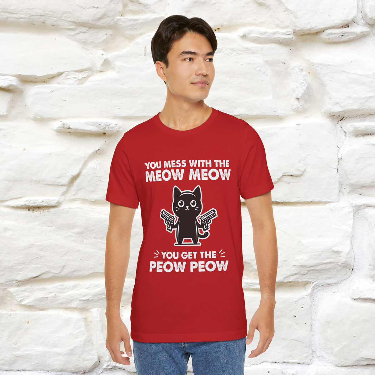"You Mess With The Meow Meow, You Get The Peow Peow" Cat T-shirt |Nunu&Miao Studio