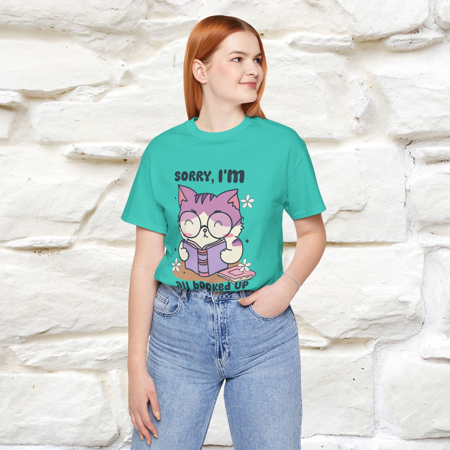 ''Sorry I am All Booked Up| Cute Cat T-Shirt |Nunu&Miao Studio - Nunu&Miao Studio