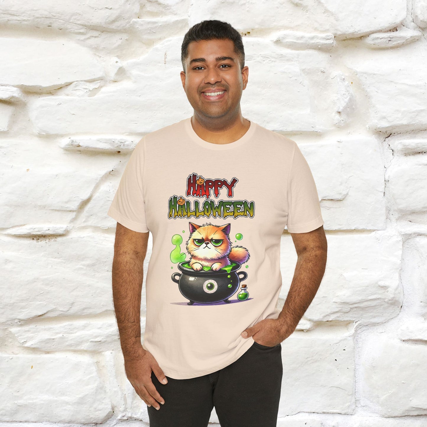 "Angry Cat Happy Halloween" Cat  T-shirt |Nunu&Miao Studio - Nunu&Miao Studio