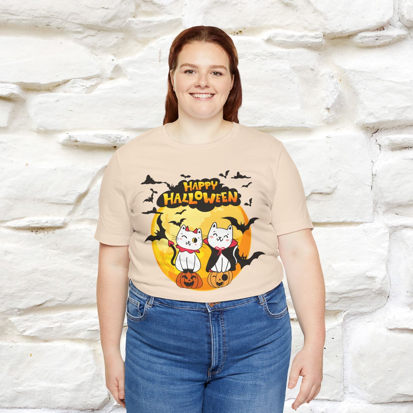 "Happy Halloween Cat Couple " Cat  T-shirt |Nunu&Miao Studio - Nunu&Miao Studio