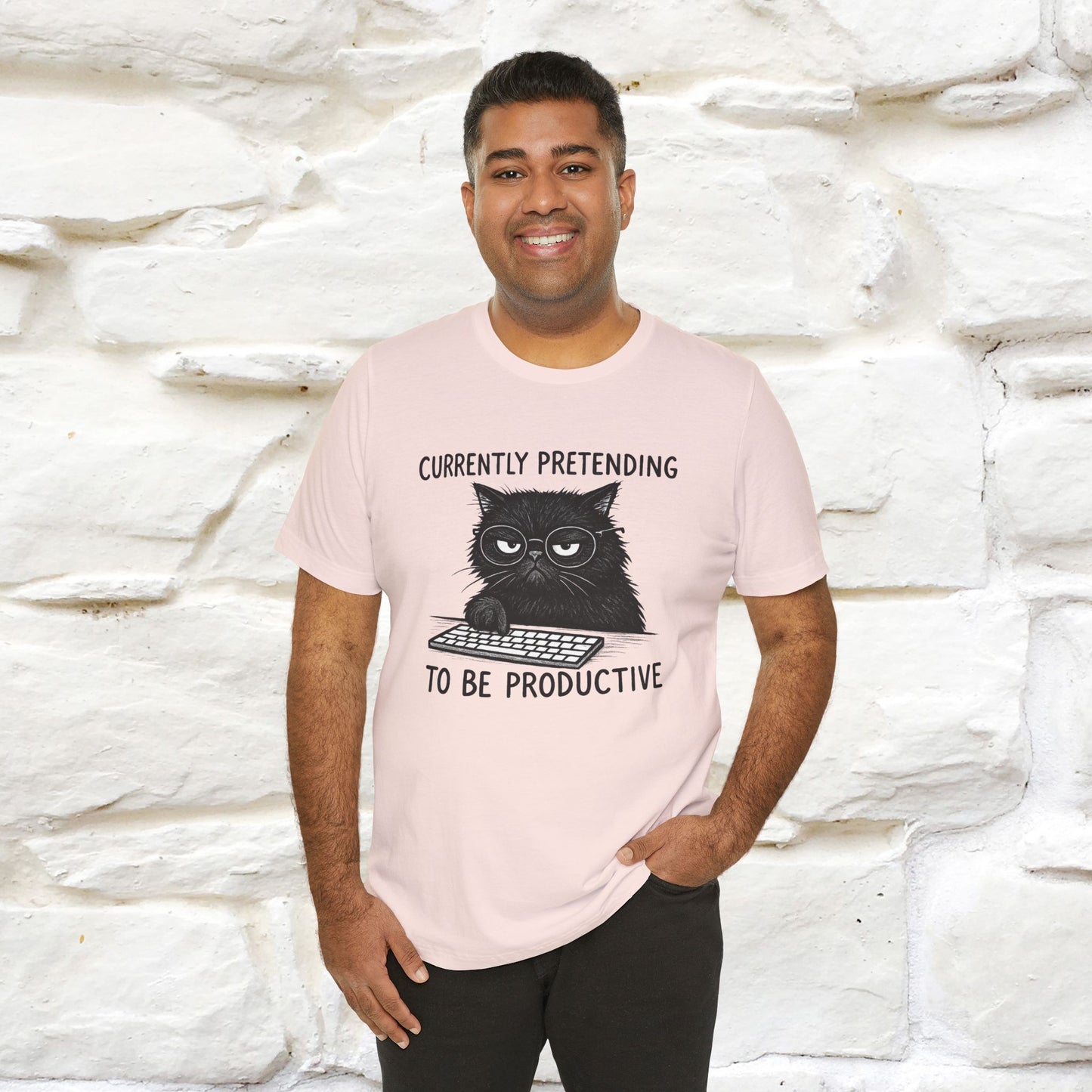 "Currently Pretending To Be Productive" |Cat T-Shirt | Nunu&Miao Studio - Nunu&Miao Studio