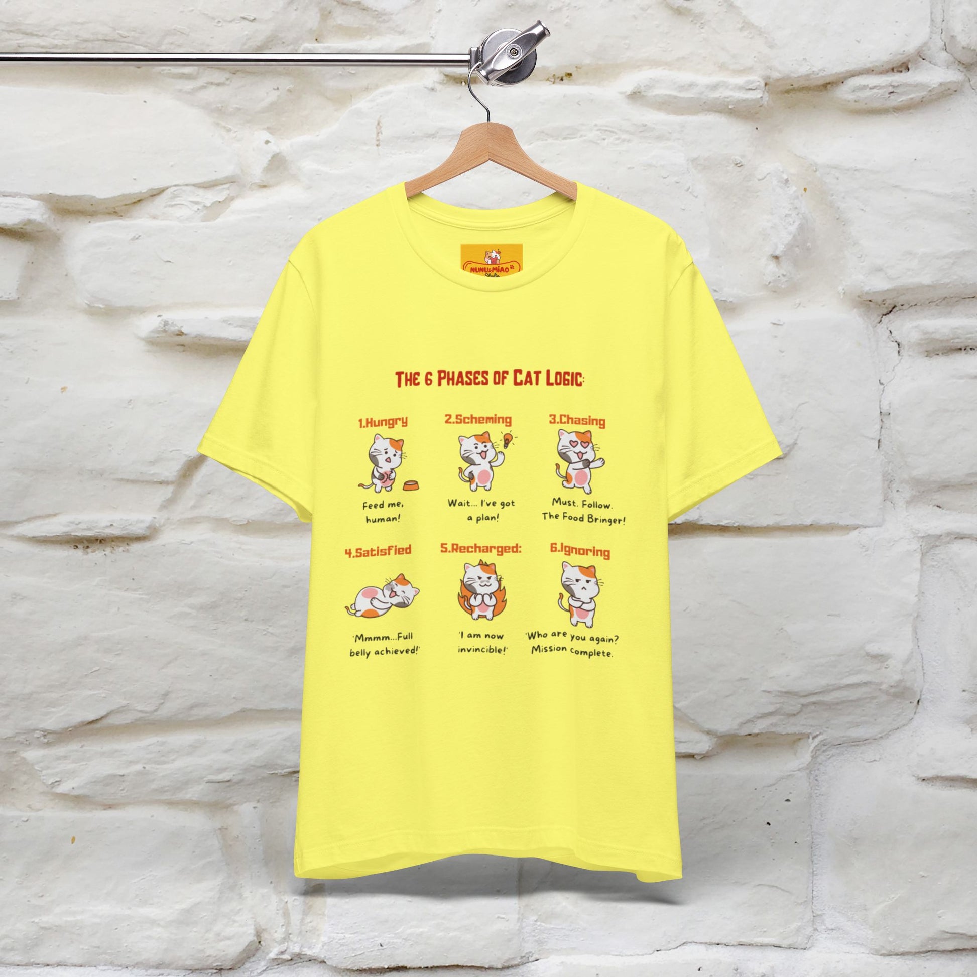 "The 6 Phases of Cat Logic" Hilarious Cat T-Shirt  | Nunu&Miao Studio - Nunu&Miao Studio