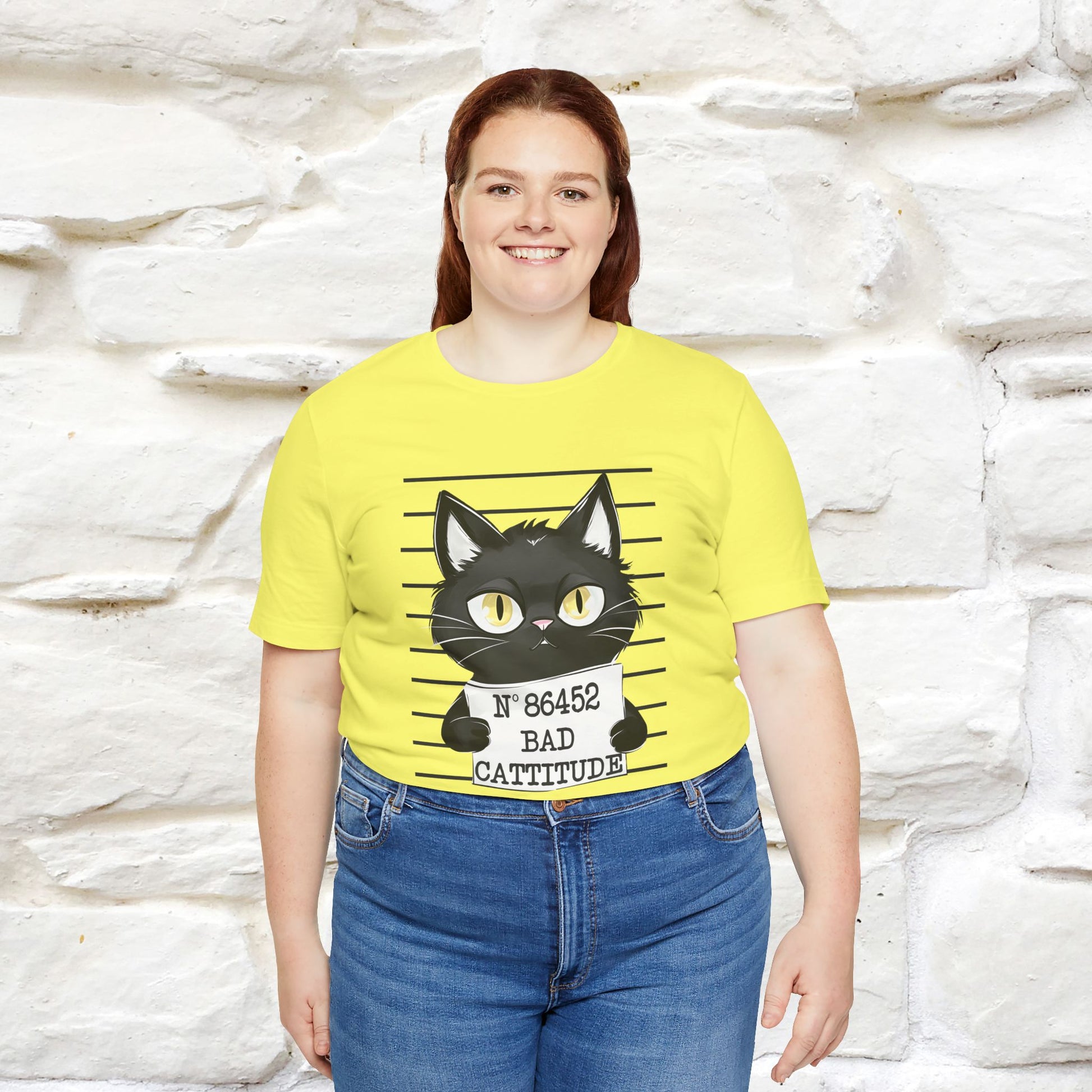 "Bad Cattitude" T-Shirt for Men & Women | 100% Cotton* - Nunu&Miao Studio