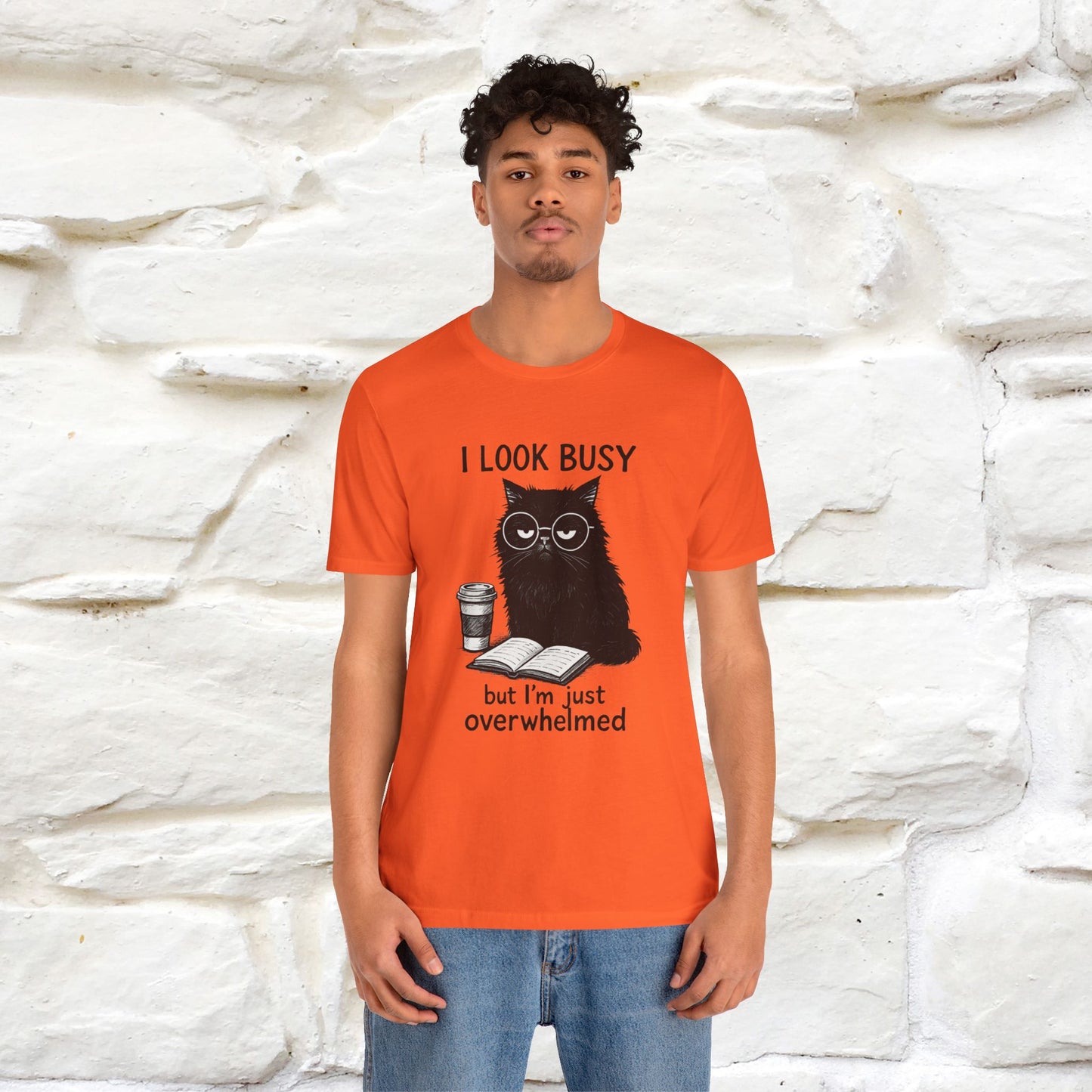 "I Look Busy But I'm Just Overwhelmed" |Cat T-Shirt | Nunu&Miao Studio - Nunu&Miao Studio