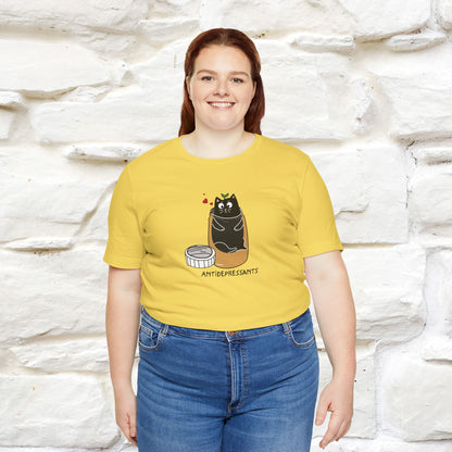 "Antidepressants" Cat T-Shirt | Front & Back Design | Nunu&Miao Studio - Nunu&Miao Studio