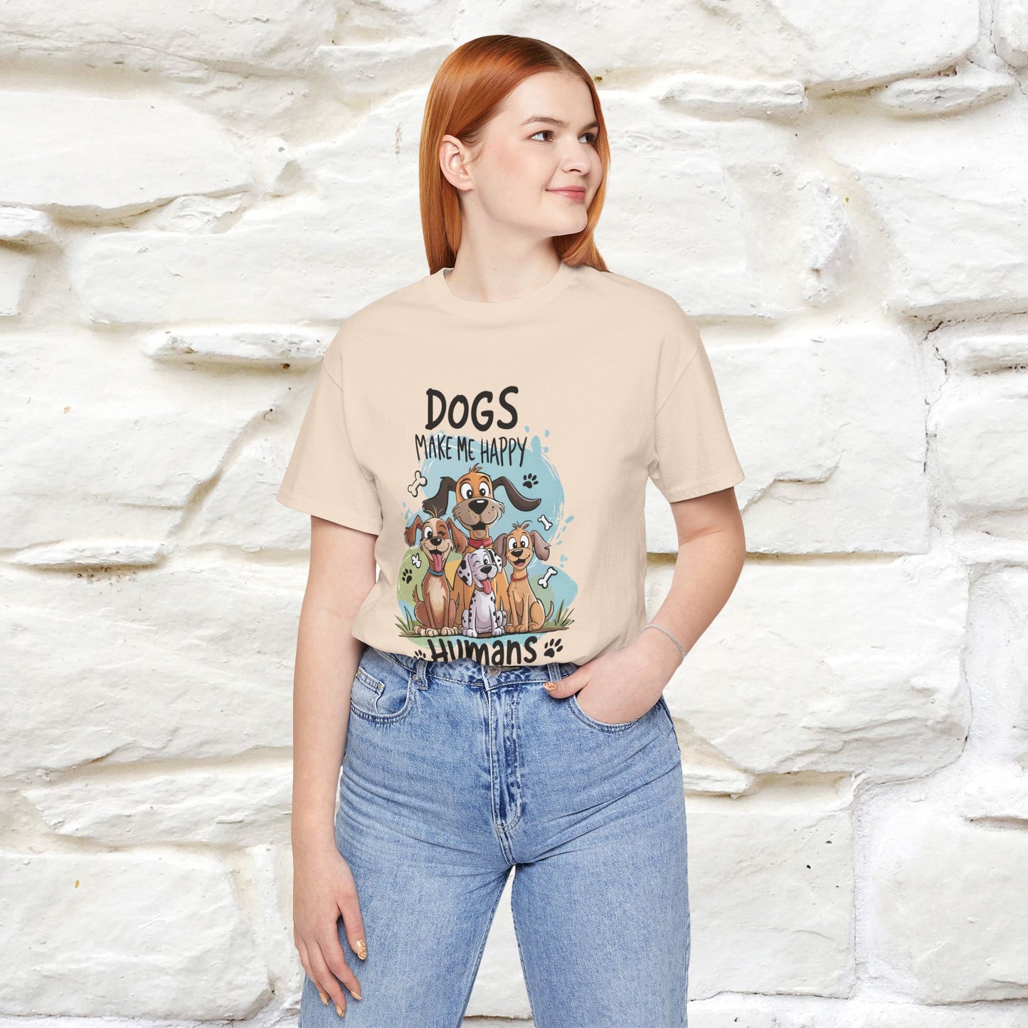 " Dogs Make Me Happy ..."  T-shirt |Nunu&Miao Studio - Nunu&Miao Studio
