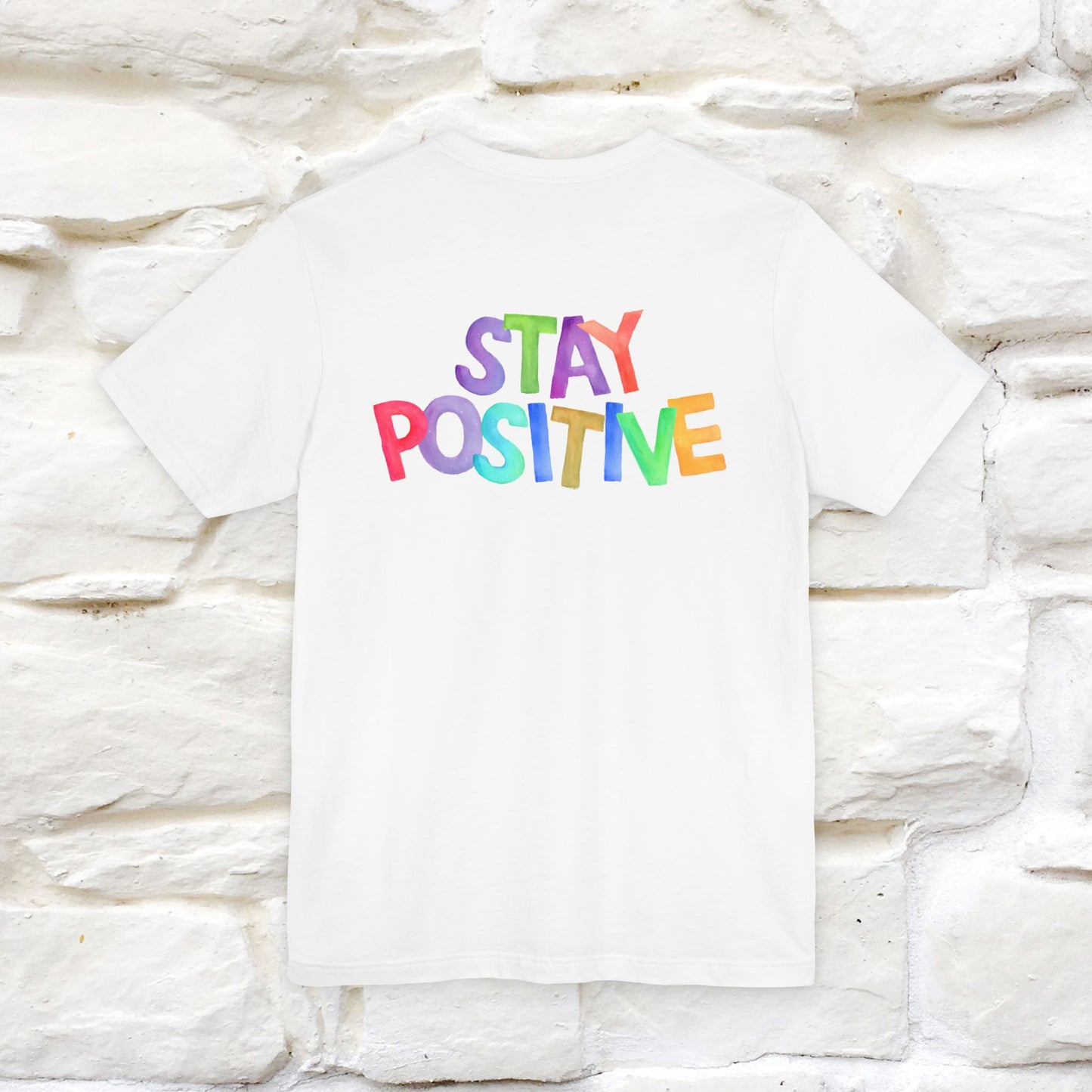 "Stay Positive'' Cat T-Shirt | Front & Back Design | Nunu&Miao Studio - Nunu&Miao Studio