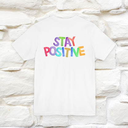 "Stay Positive'' Cat T-Shirt | Front & Back Design | Nunu&Miao Studio - Nunu&Miao Studio